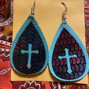 Cross MultiColored Earrings